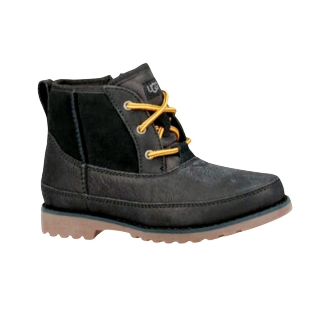 UGG Hannen Waterproof Leather Suede Boots Black 1094574K Womens 6